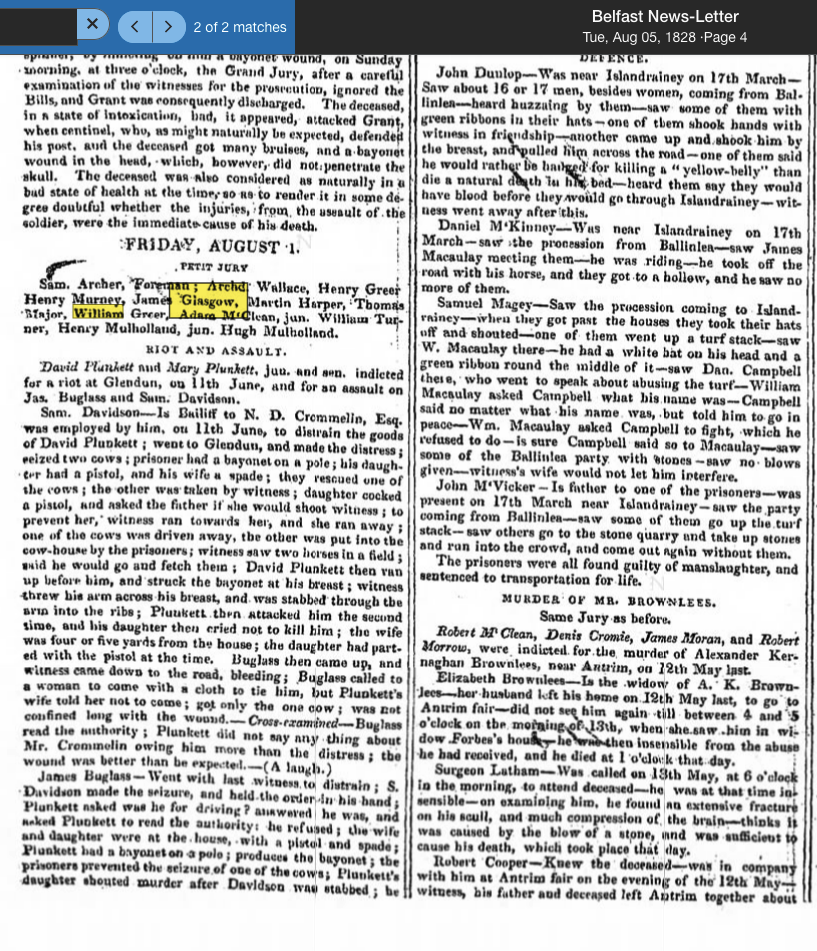 Supplied historical clipping; description follows